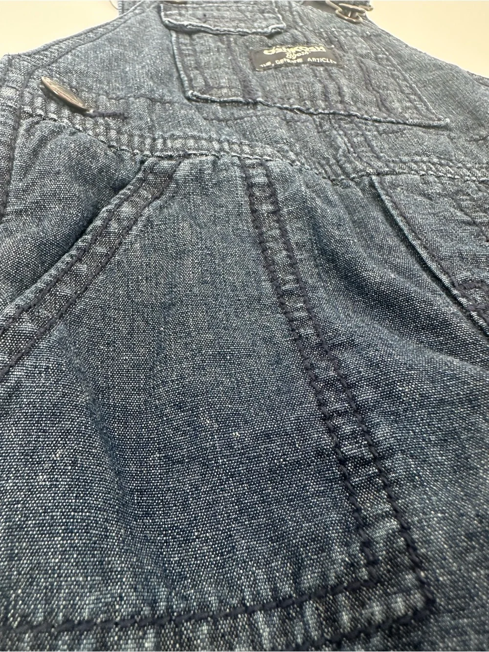 OshKosh B'gosh Baby 100% Cotton Unisex 6 month Blue Overalls Pants